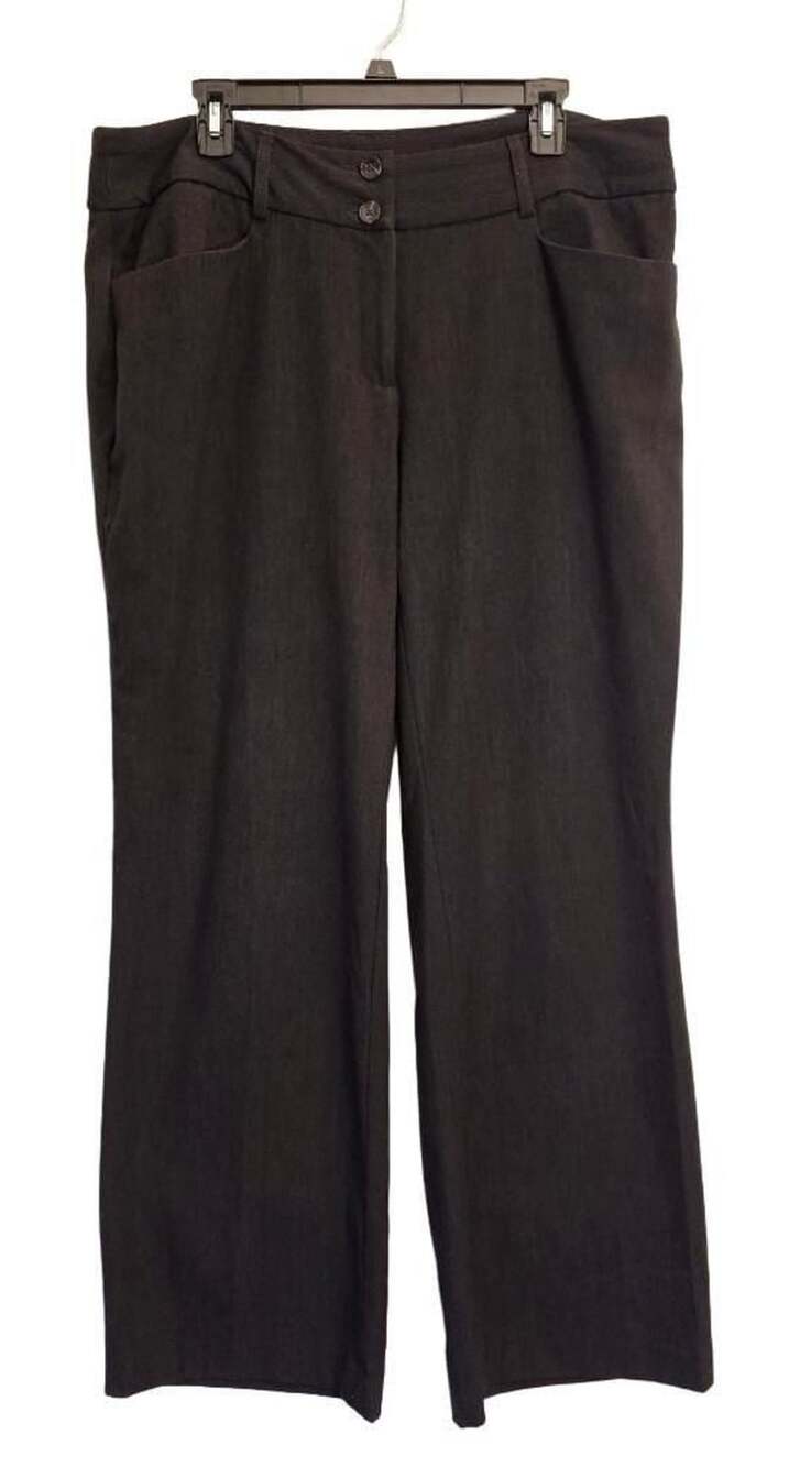 Alfani Dress Pants Size 14W Charcoal Gray Career Slacks